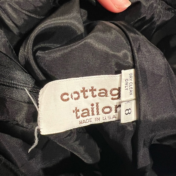 Cottage Tailor Black Maxi Wool Vintage 70/80s Skirt With Gold Buttons - Picture 6 of 7